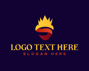 Burn - Gradient Crown Letter S logo design