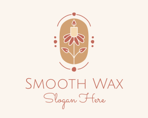 Flower Candle Badge logo design