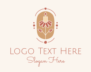 Lenten - Flower Candle Badge logo design
