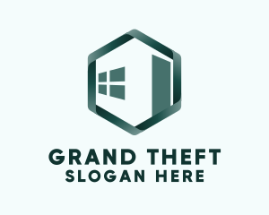 Real Estate Agent - Hexagon House Badge logo design