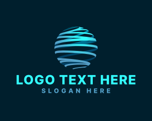 3d - 3D Globe Sphere logo design