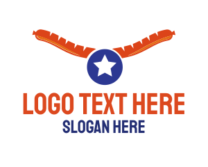 Hot Dog Bun - Star Footlong Sausage logo design
