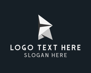 Paper Plane - Paper Airplane Origami Letter R logo design