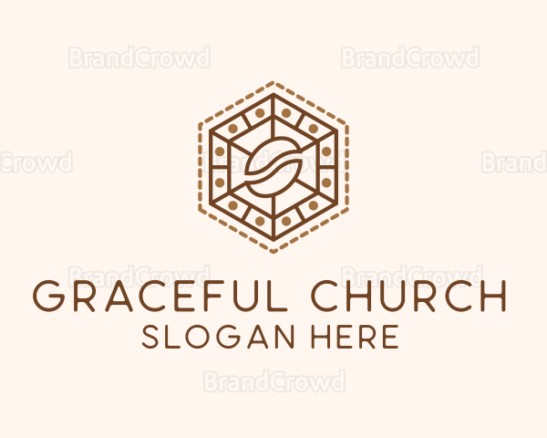 Hexagonal Coffee Bean Logo