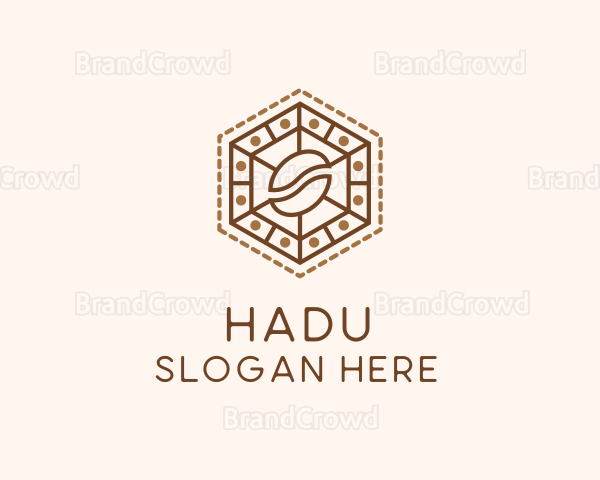 Hexagonal Coffee Bean Logo