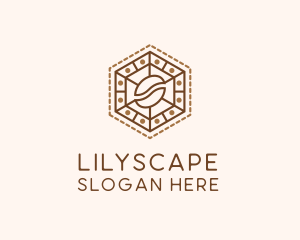 Hexagonal Coffee Bean Logo