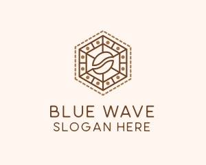 Hexagonal Coffee Bean logo design