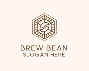 Coffee - Hexagonal Coffee Bean logo design