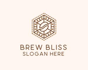 Hexagonal Coffee Bean logo design