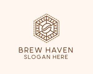 Coffeehouse - Hexagonal Coffee Bean logo design