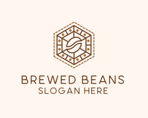 Coffee - Hexagonal Coffee Bean logo design