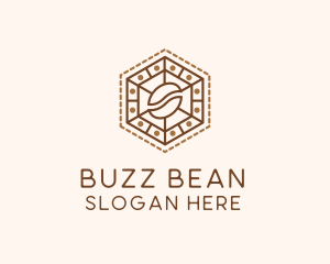 Caffeine - Hexagonal Coffee Bean logo design