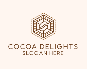 Hexagonal Coffee Bean logo design