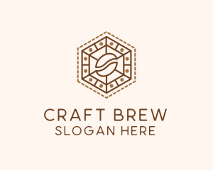 Hexagonal Coffee Bean logo design