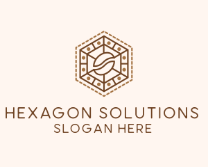 Hexagon - Hexagonal Coffee Bean logo design