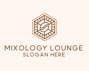 Hexagonal Coffee Bean logo design