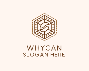 Hexagonal Coffee Bean logo design