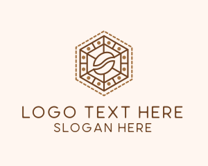 Hexagonal Coffee Bean Logo