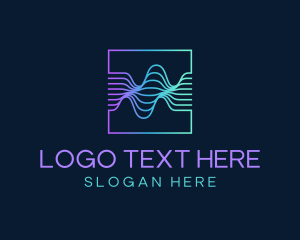 Tech - Digital Flow Frequency Wave logo design