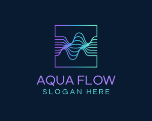 Digital Flow Frequency Wave logo design