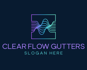 Digital Flow Frequency Wave logo design