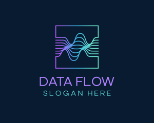 Digital Flow Frequency Wave logo design