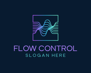 Digital Flow Frequency Wave logo design