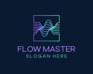 Digital Flow Frequency Wave logo design