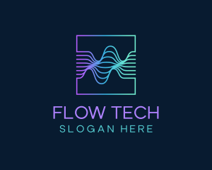 Flow - Digital Flow Frequency Wave logo design