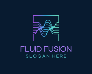 Digital Flow Frequency Wave logo design