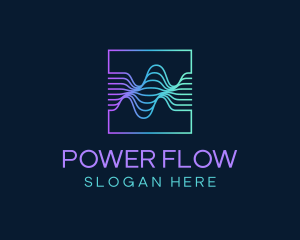 Digital Flow Frequency Wave logo design