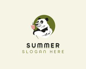 Panda Bear Outdoor Camping logo design