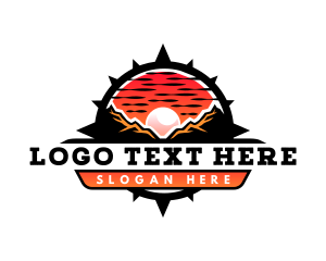 Logistics - Compass Mountain Sunset Voyage logo design