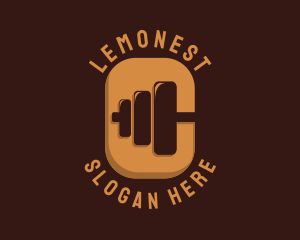 Weight Lifting - Barbell Fitness Training logo design