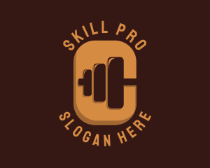 Training - Barbell Fitness Training logo design