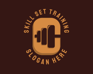 Training - Barbell Fitness Training logo design