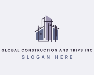 Architectural - House Property Blueprint logo design