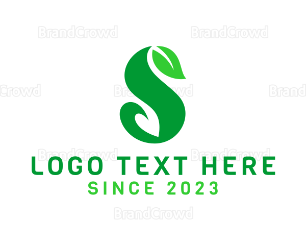 Eco Friendly Leaf Letter S Logo