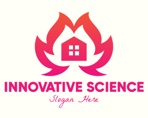 Burn - Burning House Flame logo design