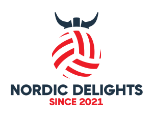 Danish - Viking Volleyball Ball logo design