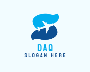 Blue Plane Letter S Logo