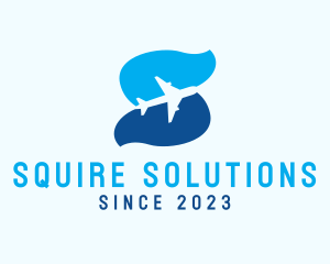 Blue Plane Letter S logo design