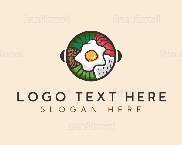 Korean Bibimbap Cuisine Logo