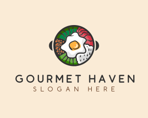 Korean Bibimbap Cuisine logo design