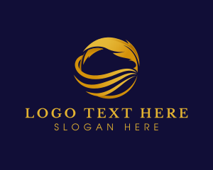 Feather - Quill Feather Writing logo design