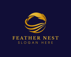 Feather - Quill Feather Writing logo design