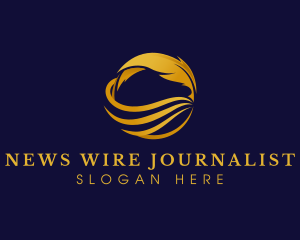 Journalist - Quill Feather Writing logo design