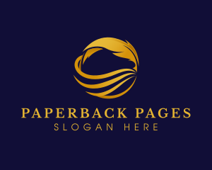 Bookstore - Quill Feather Writing logo design