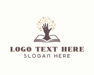 Library - Author Hand Book logo design