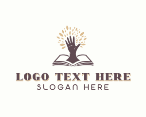 Library - Author Hand Book logo design